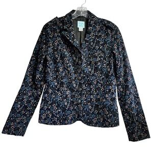 Kimchi & Blue Urban Outfitters Navy Velvet Floral Blazer- Women's Size‎ Medium